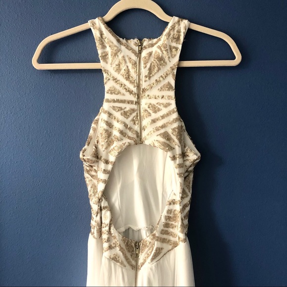 A-line white dress with sequin - Picture 5 of 6